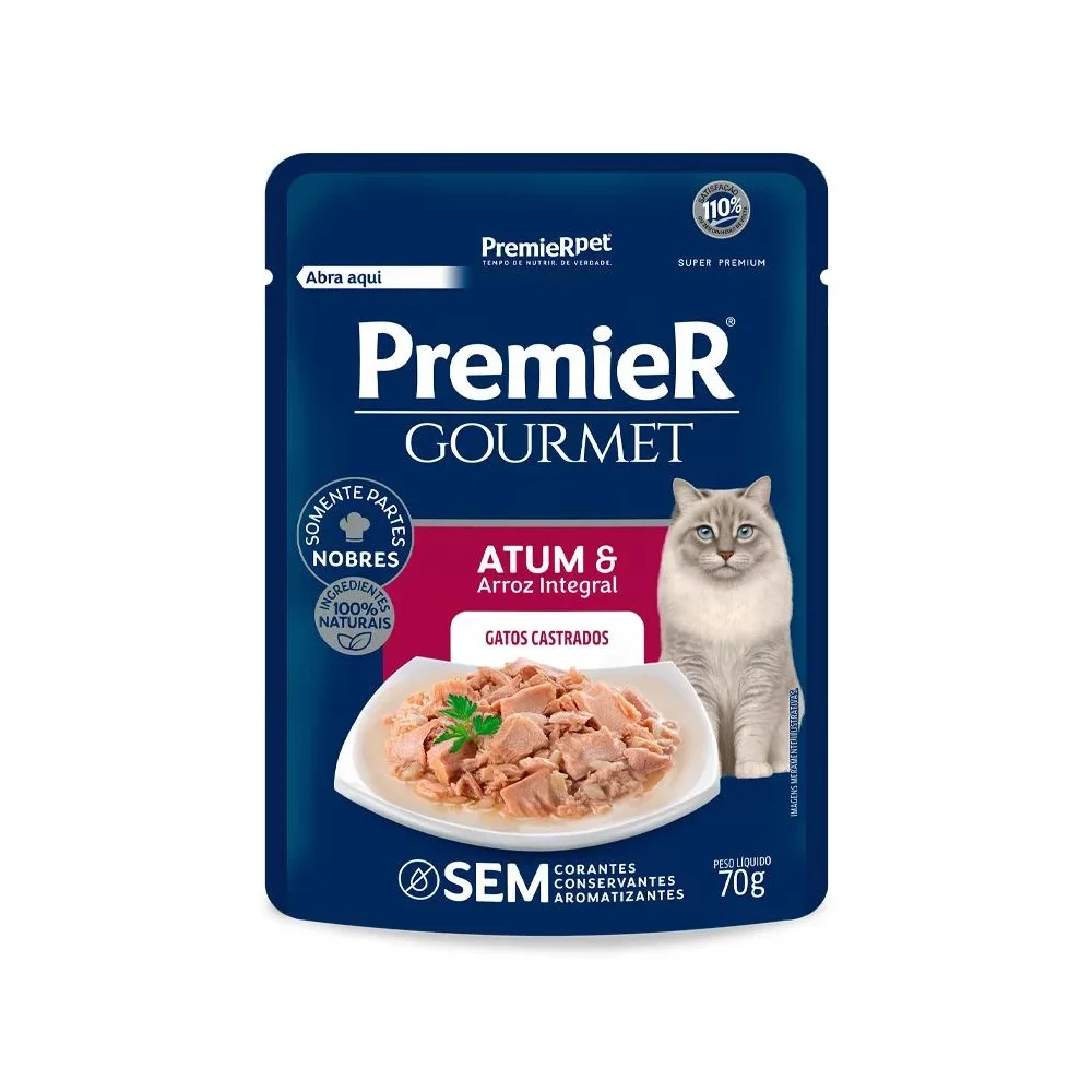 Ração Úmida PremieR Gourmet Atum para Gatos Castrados - 70g - Imagem 2