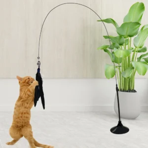 Gato teaser indoor gato vara brinquedo interativo ventosa brinquedo do gato com