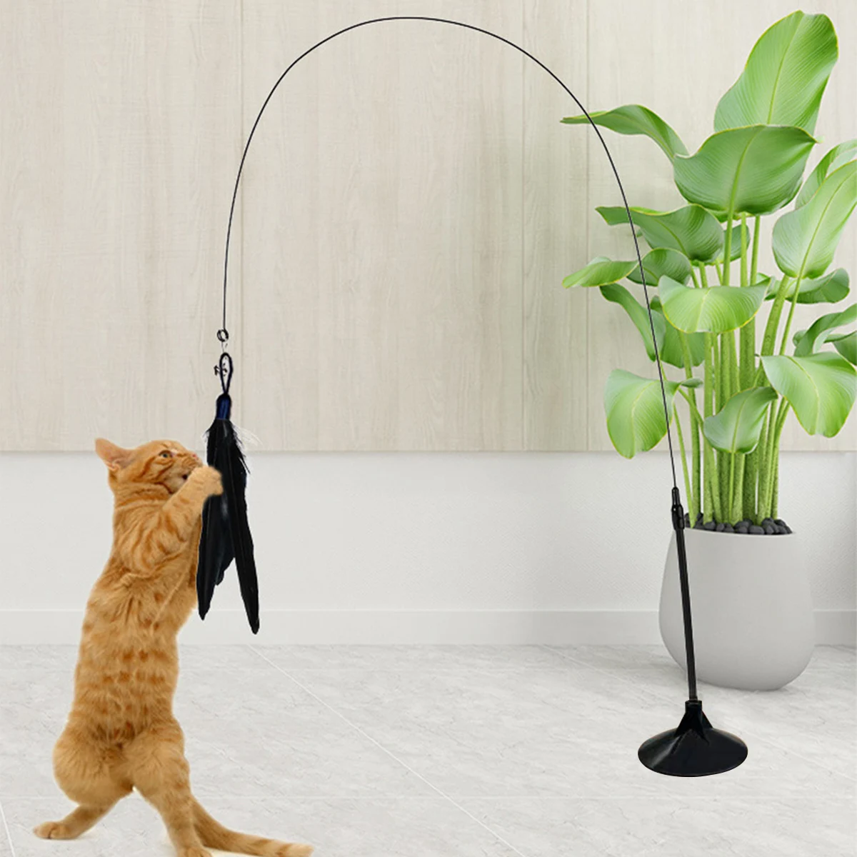 Gato teaser indoor gato vara brinquedo interativo ventosa brinquedo do gato com