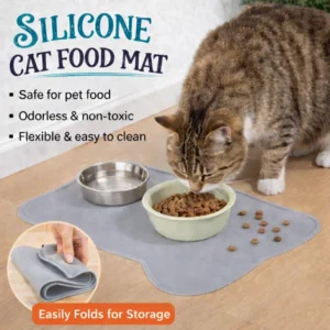 Tapete de Silicone de Grau Alimentício para Gatos, Antiderrapante, Impermeável e