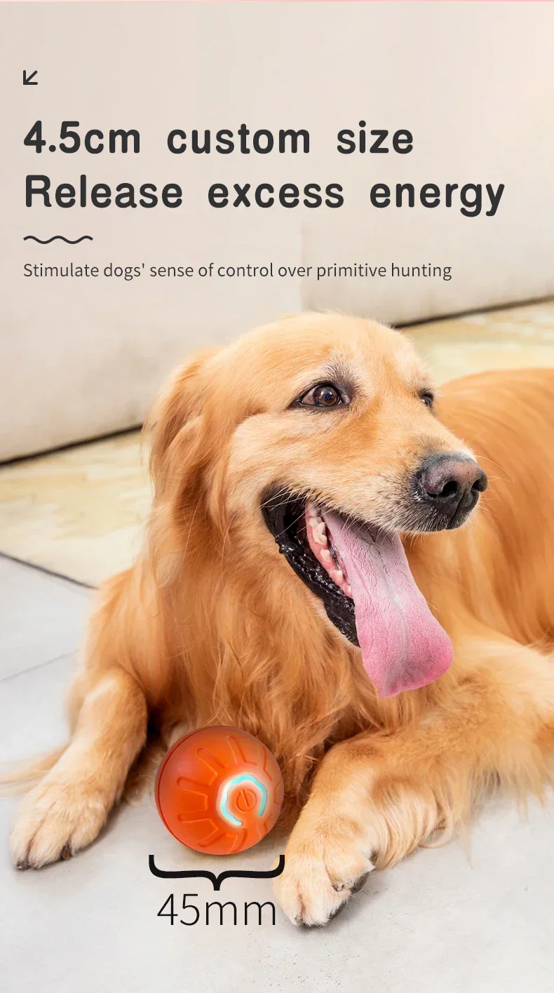 Bola de brinquedo inteligente para cachorro, brinquedo interativo eletrônico par - Imagem 13
