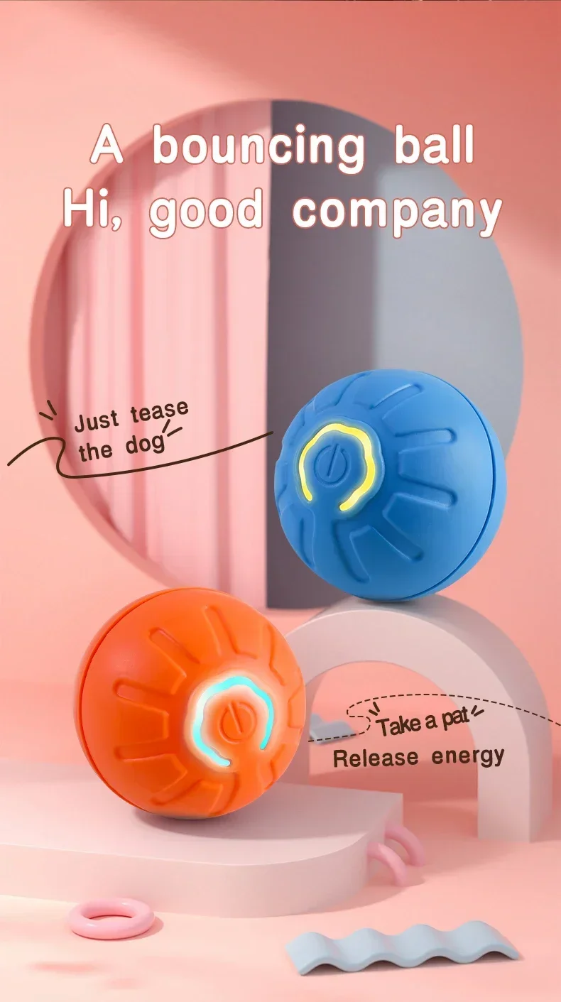 Bola de brinquedo inteligente para cachorro, brinquedo interativo eletrônico par - Imagem 12