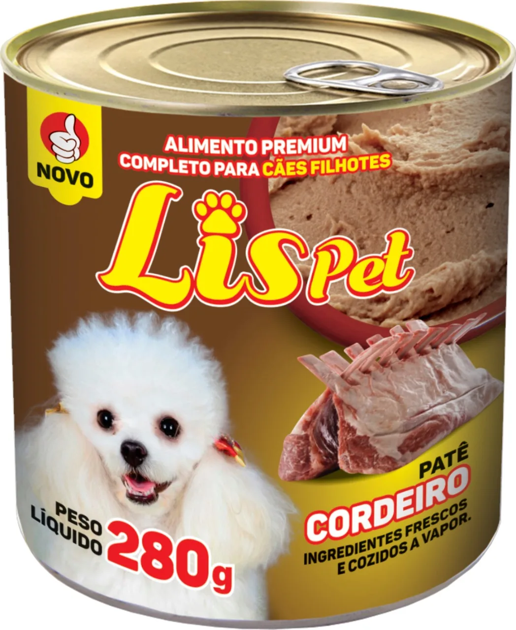 Alimento Completo / Ração Úmida / Patê para Cães Filhotes - LISPET - Sabor Corde - Imagem 2