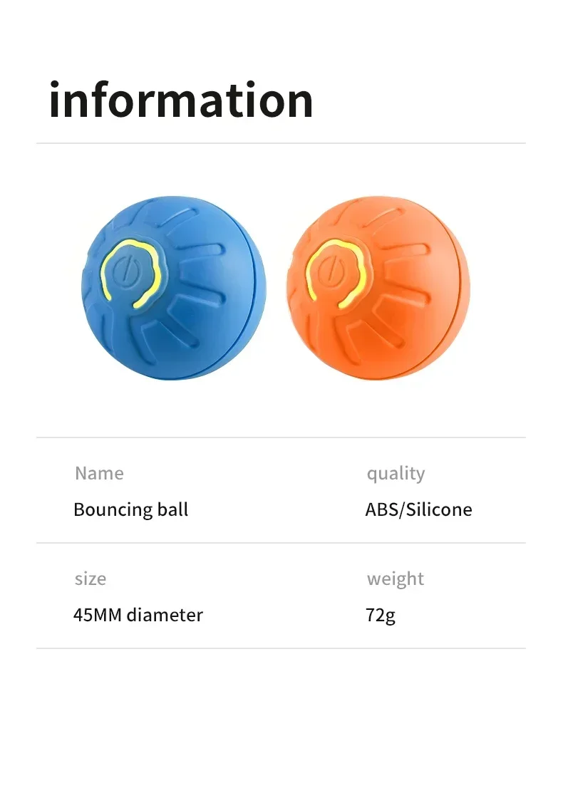 Bola de brinquedo inteligente para cachorro, brinquedo interativo eletrônico par - Imagem 19