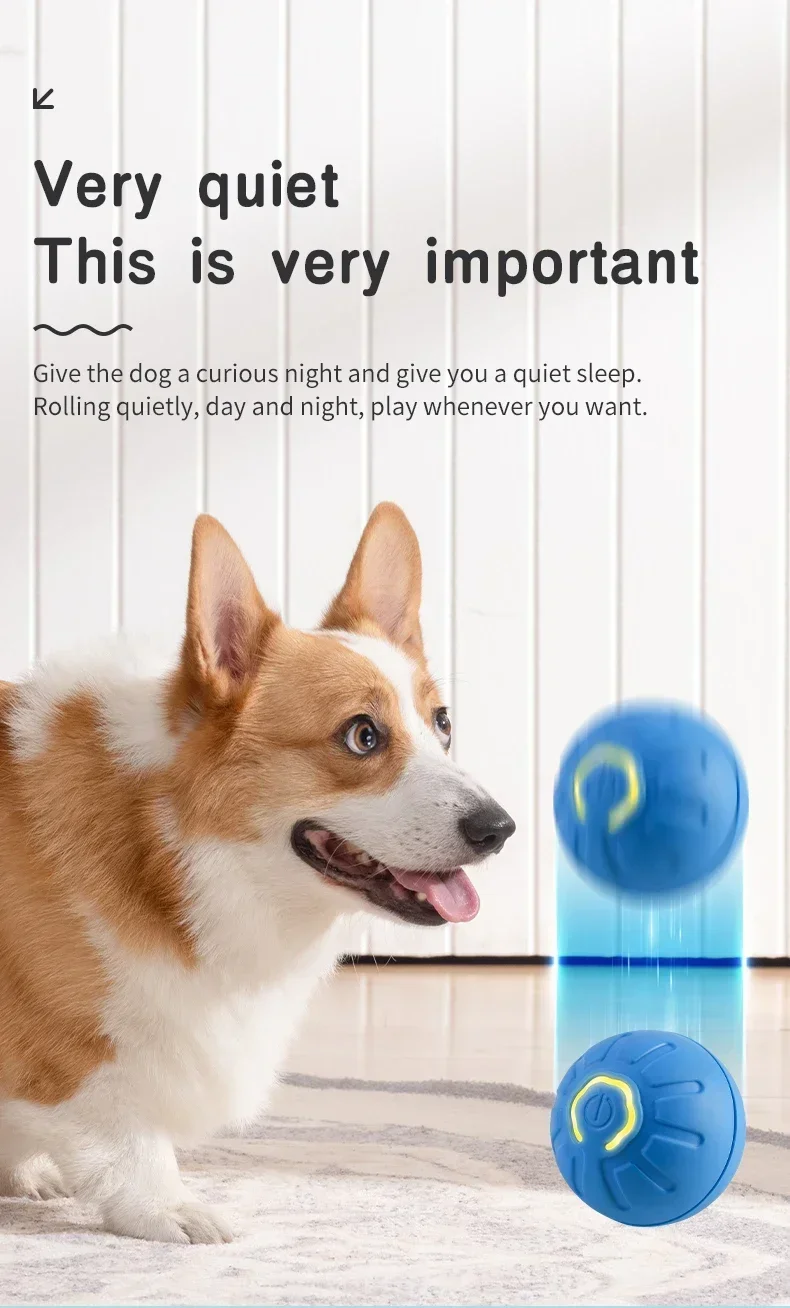 Bola de brinquedo inteligente para cachorro, brinquedo interativo eletrônico par - Imagem 15