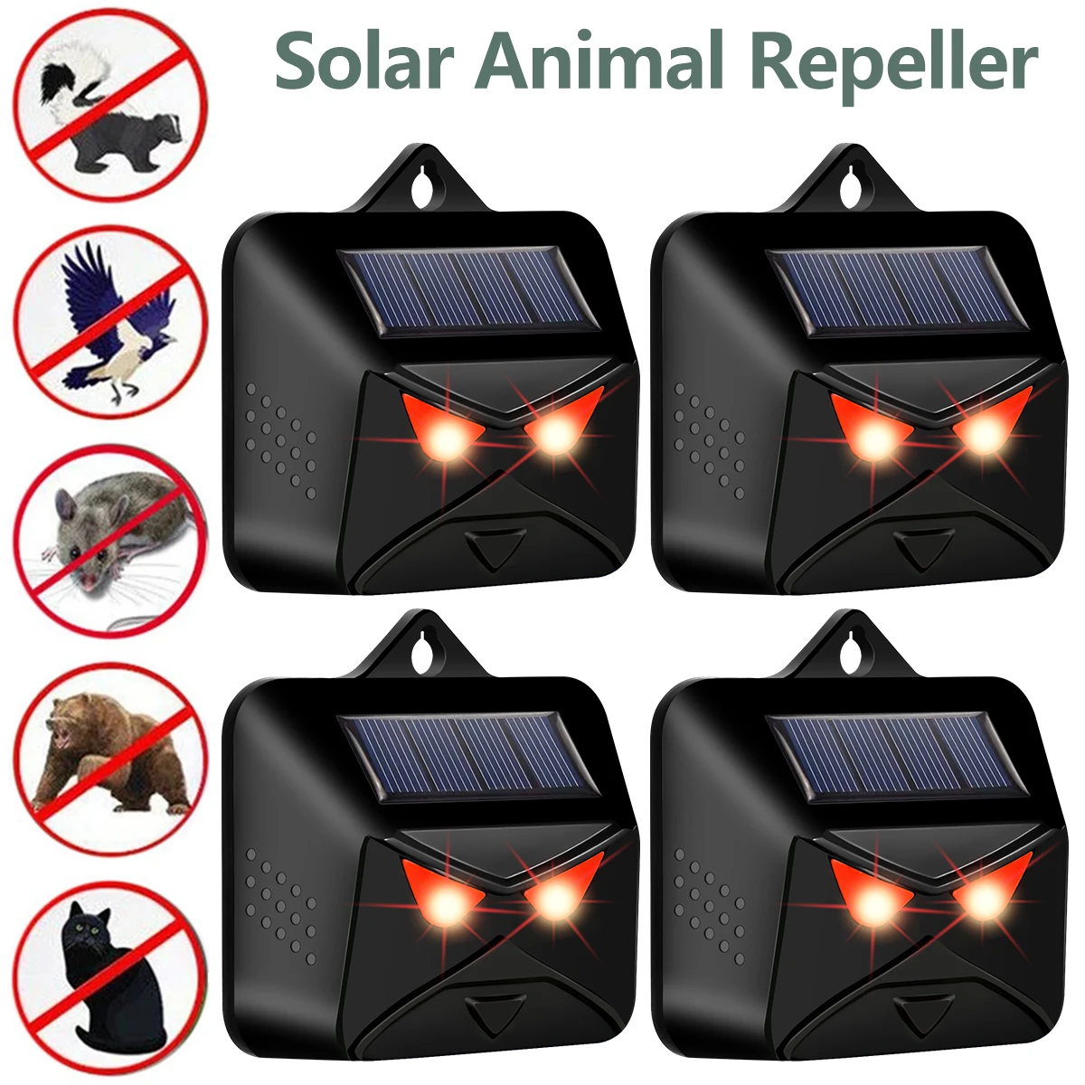 Repelente de animais à prova d'água com sensor de movimento, som, repelente de p - Imagem 10