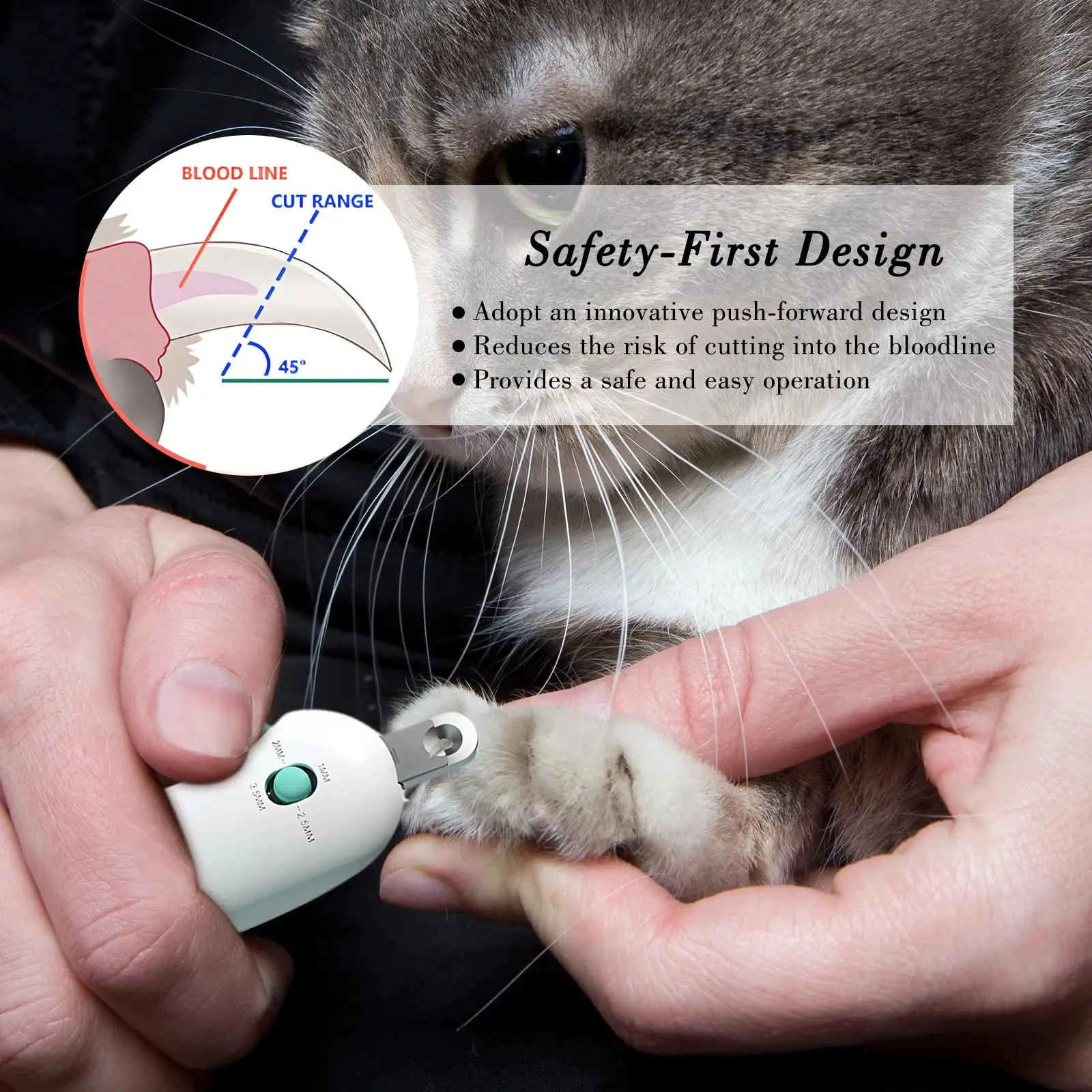 Cortador de unhas para cães e gatos, com furo ajustável, profissional, cortador - Imagem 12