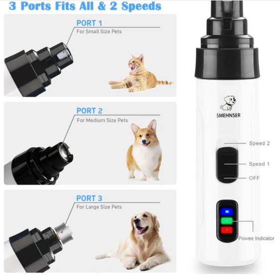 Lixa aparador De Unha Para Pets Cachorro Gatos Recarregável - Imagem 3